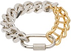 IN GOLD WE TRUST PARIS Silver & Gold Vintage Bold Bracelet