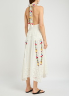 Free People Keila Embroidered Cotton-blend Midi Dress Cream