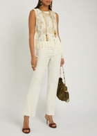 Etro Embroidered Slim-leg Trousers Ivory
