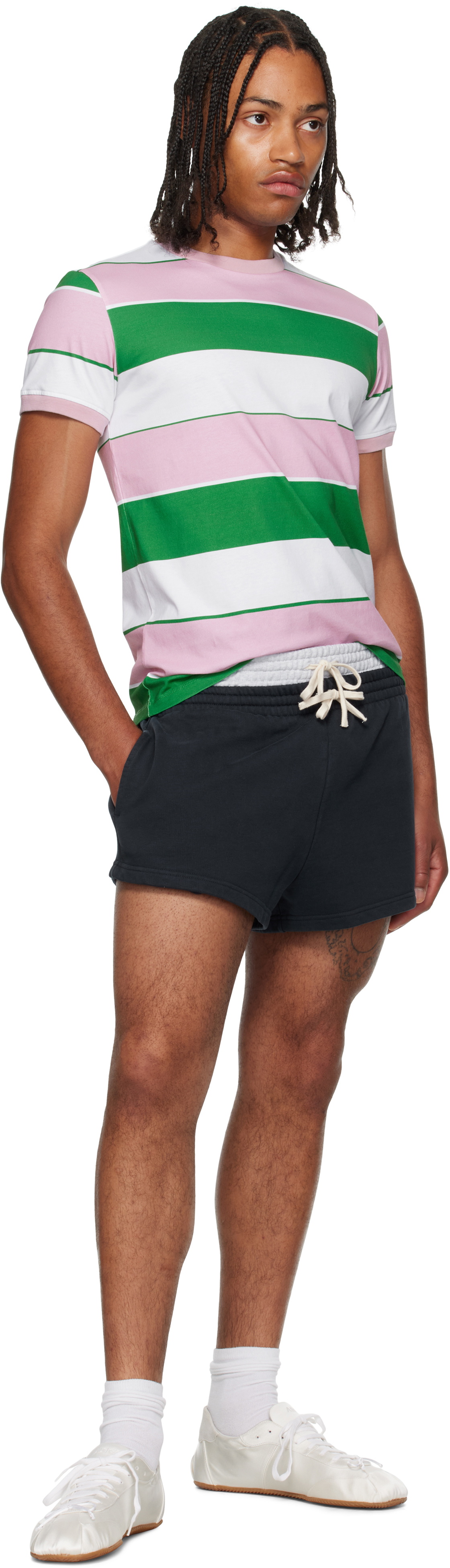 ABRA SSENSE Exclusive Green & Pink Striped T-Shirt