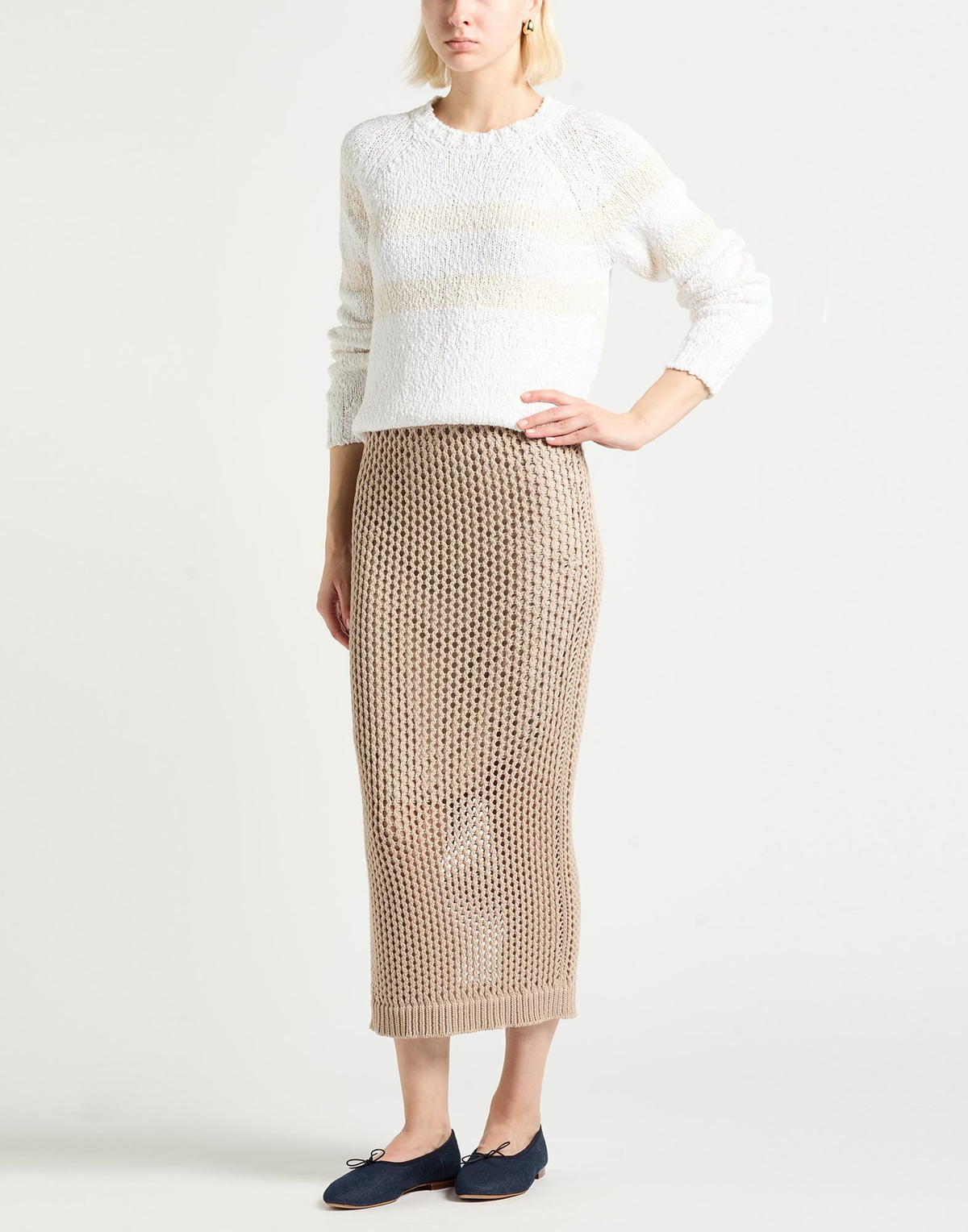 Peserico Womens Midi skirt in Beige