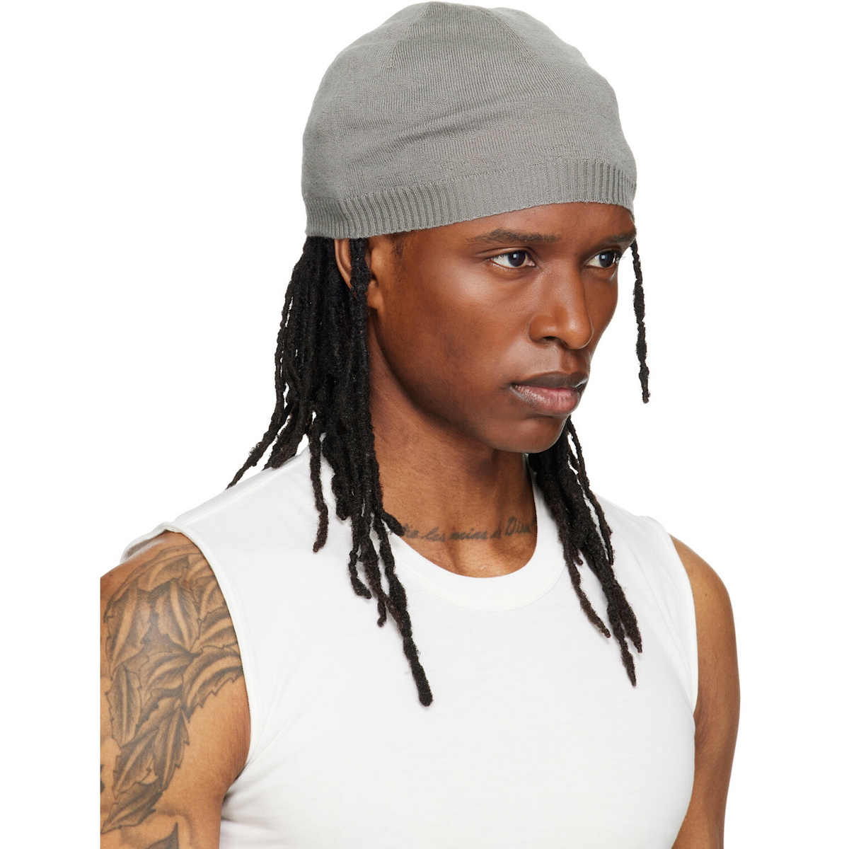 Rick Owens Taupe Tower Medium Beanie