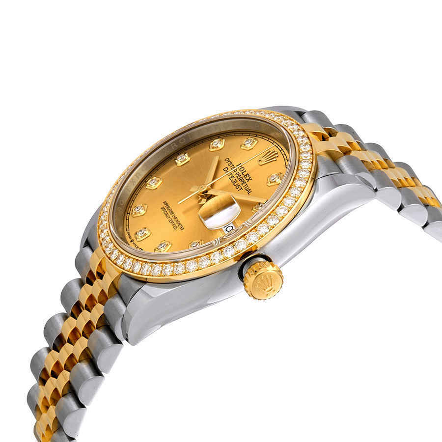 Rolex Datejust 36 Champagne Diamond Dial Steel and 18kt Yellow Gold Jubilee Watch 126283CDJ