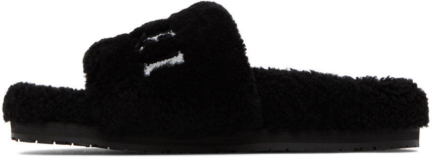 AMIRI Black Lux Shearling Slippers