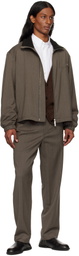 Helmut Lang Brown Relaxed Wool Bomber Jacket