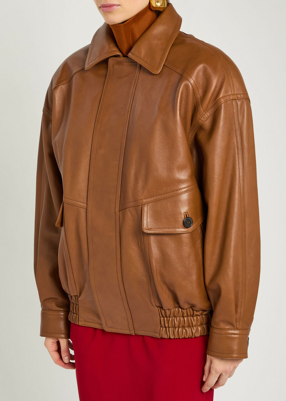 Saint Laurent Leather Jacket Brown