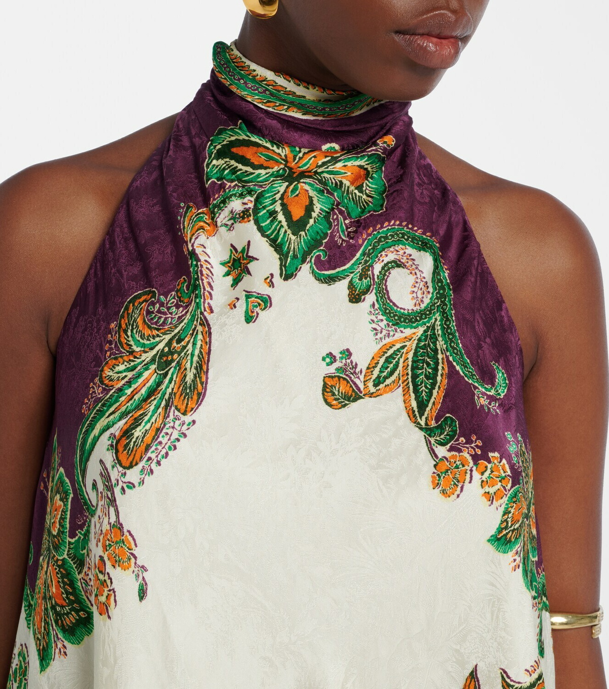 Alémais Ruthie floral halterneck top