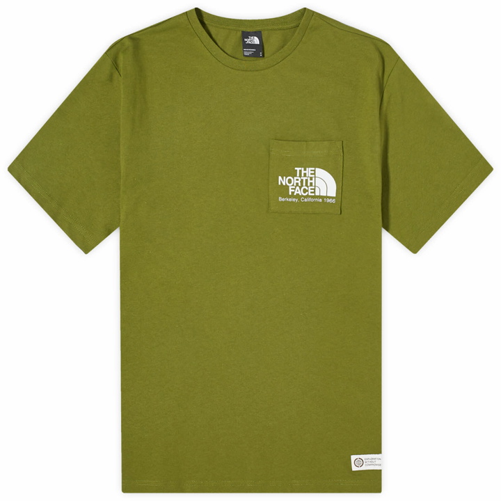 Photo: The North Face Men's Berkeley California Pocket T-Shirt in Forest Olive