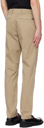 BOSS Beige Tapered-Fit Trousers