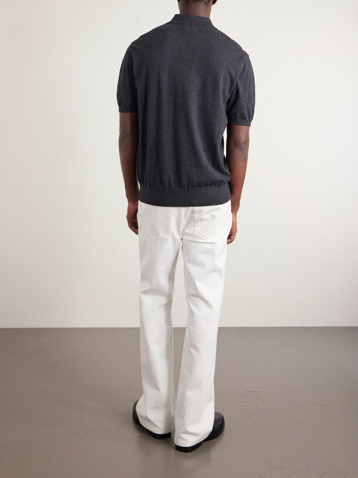 Hartford - Cotton and Cashmere-Blend Polo Shirt - Gray