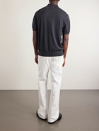 Hartford - Cotton and Cashmere-Blend Polo Shirt - Gray