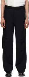 Cornerstone Navy Wool Pleats Trousers