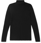 Séfr - Jay Slim-Fit Ribbed Merino Wool-Blend Mock-Neck Sweater - Black