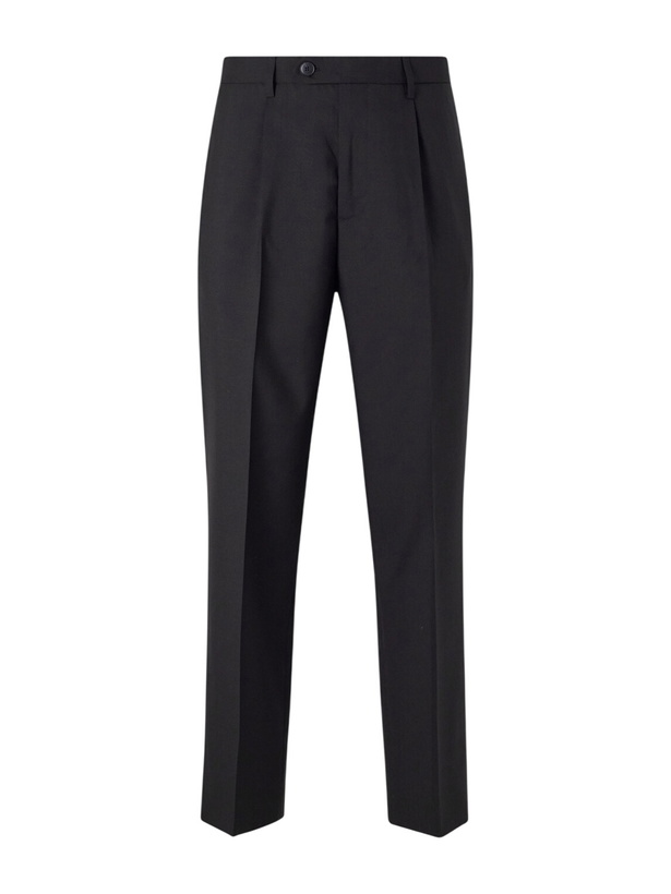 Photo: mfpen - Formal Straight-Leg Pleated Wool Suit Trousers - Black