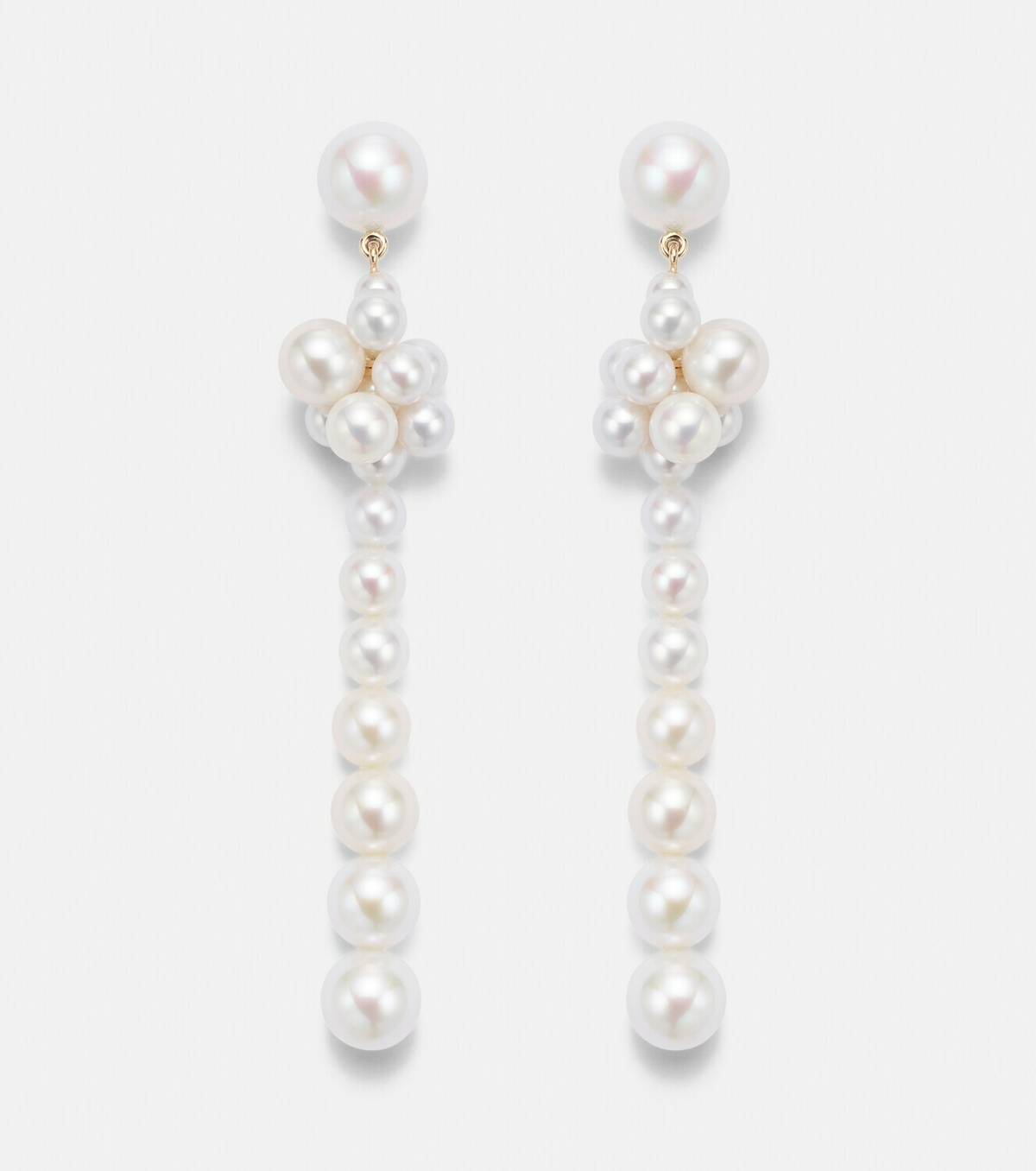 Sophie Bille Brahe Colonna Botticelli 14kt gold drop earrings with pearls