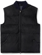 Brioni - Padded Quilted Suede Gilet - Blue