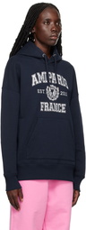 AMI Paris Navy Ami de Cœur Paris Hoodie