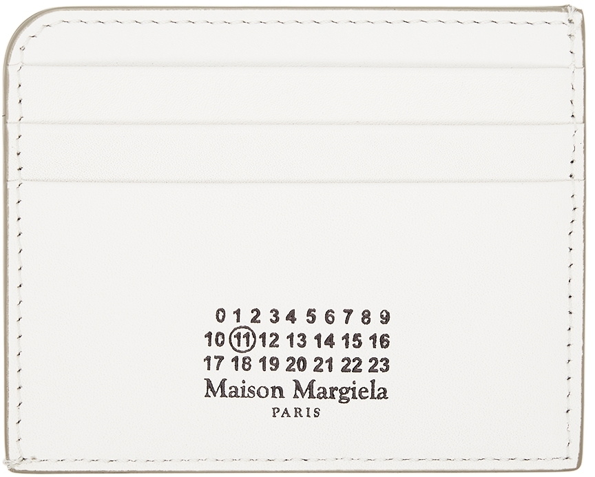 Maison margielaホワイト　マネークリップ Maison Margiela White Leather Card Holder Maison Margiela