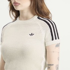 Adidas Women's Crochet T-Shirt in Off White