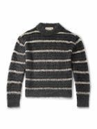 Marni - Striped Mohair-Blend Sweater - Gray
