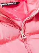 Palm Angels - Striped Appliquéd Logo-Print Quilted Down Jacket - Pink
