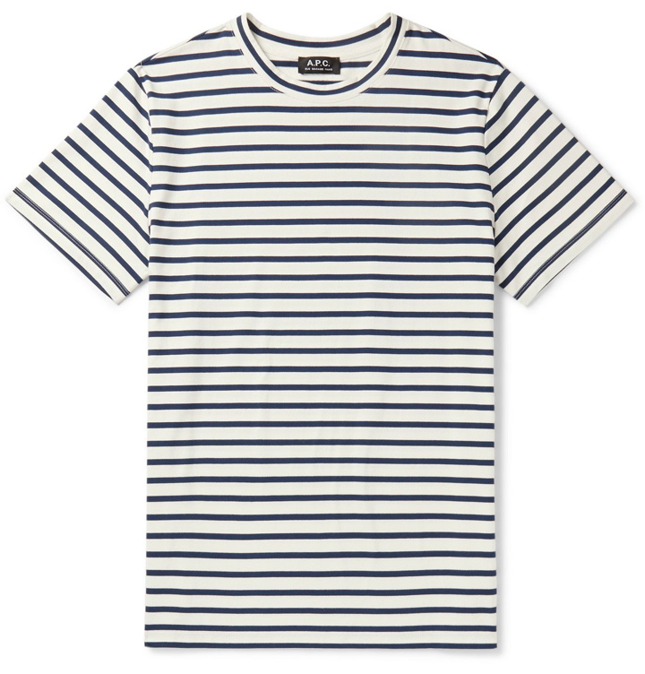 Photo: A.P.C. - Michael Striped Cotton-Jersey T-Shirt - Neutrals