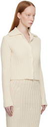 Missing You Already Off-White Spread Collar Cardigan