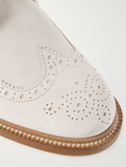 Brunello Cucinelli - Suede Wingtip Brogues - Neutrals