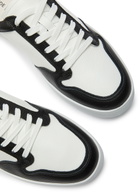 Jude Llow Telier Panelled Grained Leather Sneakers Black And White