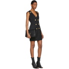 Pierre Balmain Black Double-Breasted Mini Dress