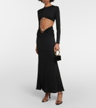Christopher Esber Dowsing embellished jersey crop top