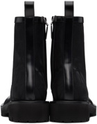 Valentino Garavani Black Toile Iconographe Combat Boots