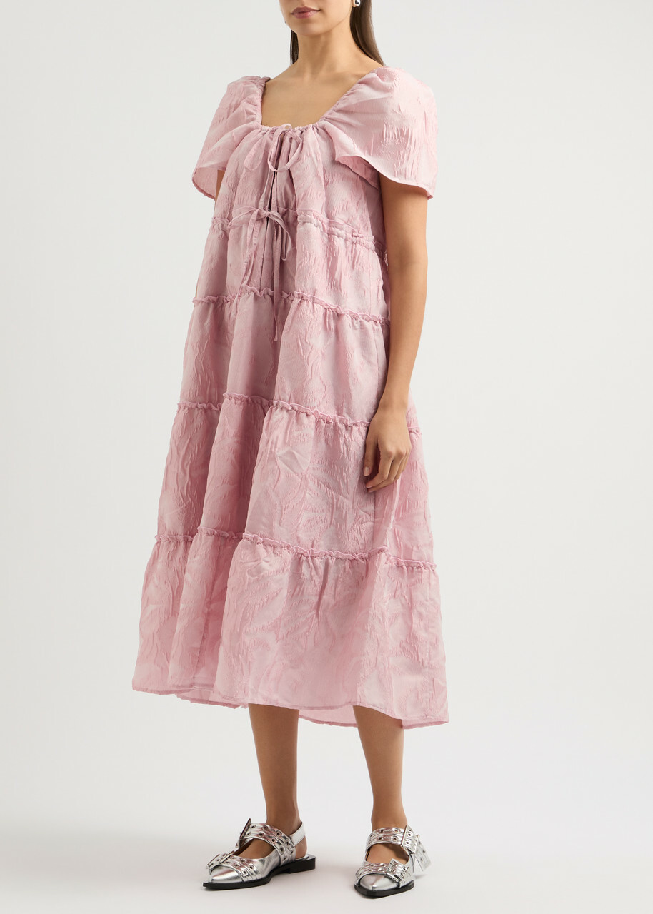 Ganni Ganni Cloque V-neck Dress main image 0