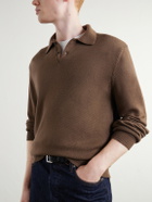 Mr P. - Merino Wool Polo Shirt - Brown