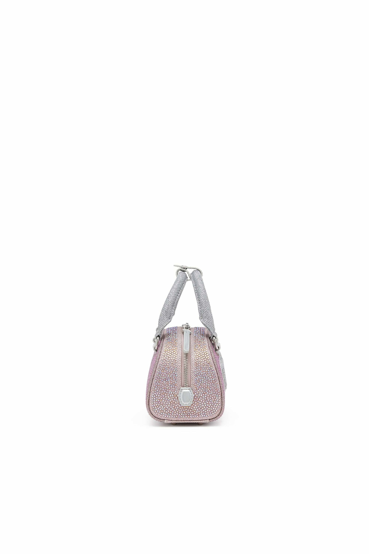 Diesel 1DR Dome - Small bowling bag in crystal Lurex - Crossbody Bags Womens in Pink