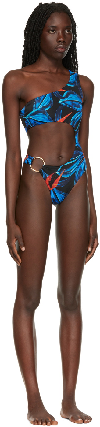 Louisa Ballou Blue Half Moon One-Piece Swimsuit