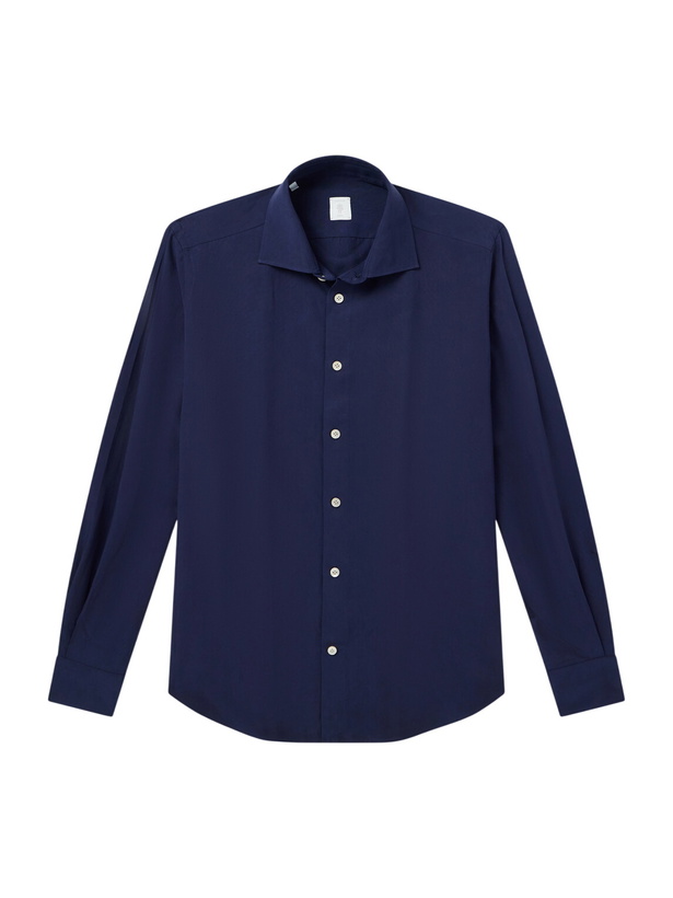 Photo: Eleventy - Lyocell, Linen and Cotton-Blend Shirt - Blue