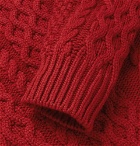 Mr P. - Cable-Knit Merino Wool and Cashmere-Blend Sweater - Men - Red