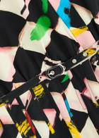 Lovebirds Printed Belted Silk Midi Shirt Dress Multicoloured