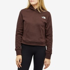 The North Face Women's Nuptse Face Hoodie in Coal Brown