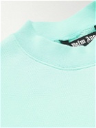 Palm Angels - Embroidered Cotton-Jersey Sweatshirt - Blue