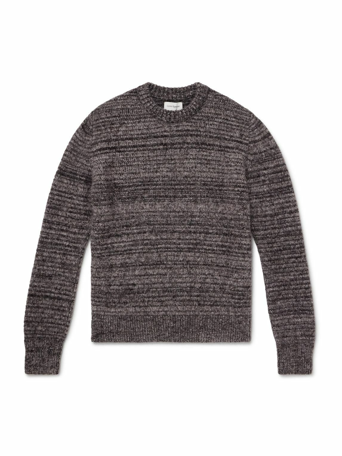 Oliver Spencer - Burley Slim-Fit Space-Dyed Knitted Sweater - Black
