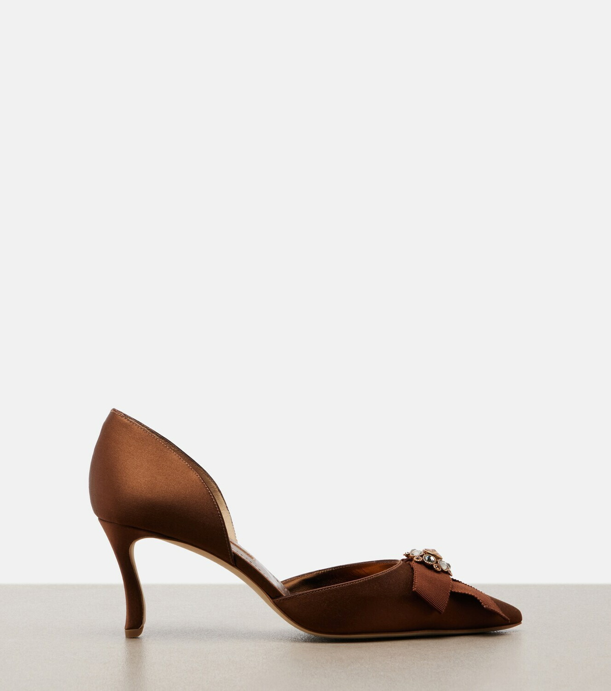 Manolo Blahnik Apidosa embellished satin pumps