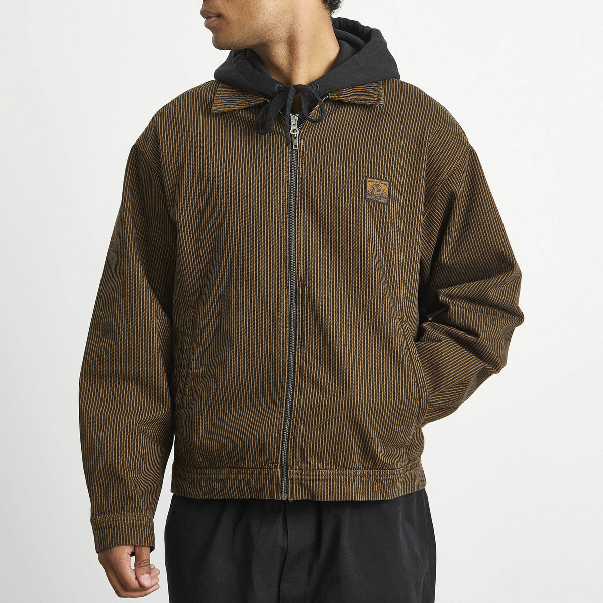 No Problemo Men's Striped Nayoko Jacket in Brown