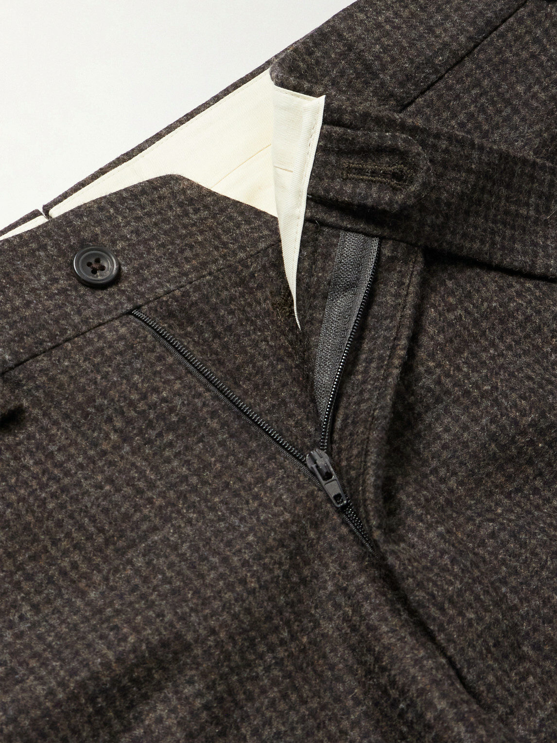 J. Mueser - Waverly Straight-Leg Checked Virgin Wool Suit Trousers - Brown