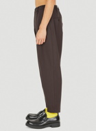 Elasticated Waist Tapered Pants in Brown