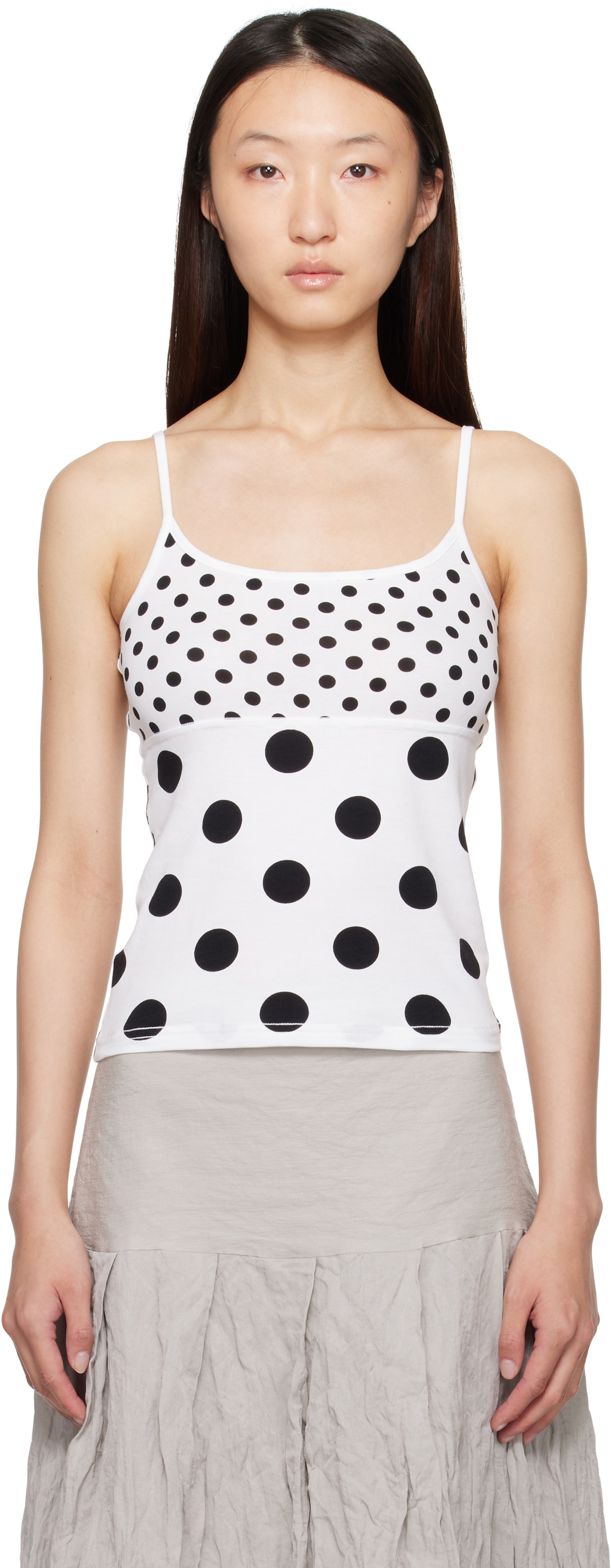 Paloma Wool White & Black Soleil Reversible Tank Top