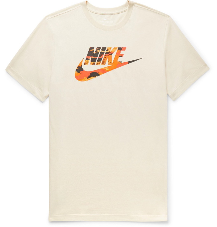 Photo: Nike - Sportswear Spike Logo-Print Cotton-Jersey T-Shirt - Yellow