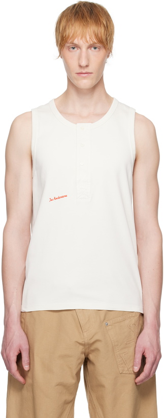 Photo: JW Anderson Off-White Henley Woven Tank Top