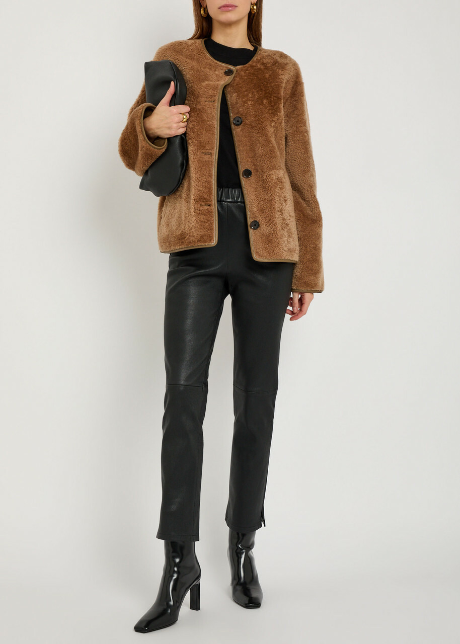 Arma Lucine Reversible Leather Jacket Beige